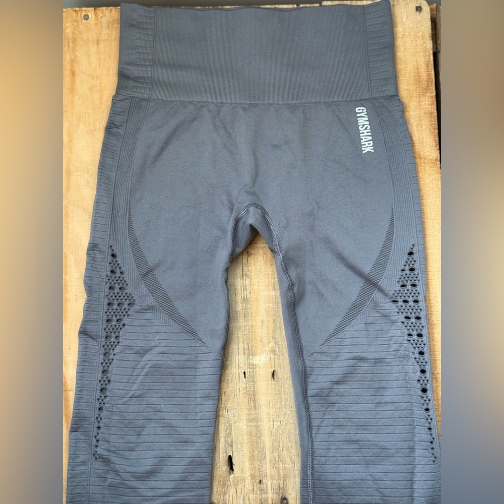 Gymshark Energy Seamless Cropped Lilac Grey Leggings High Rise Womens Size Small